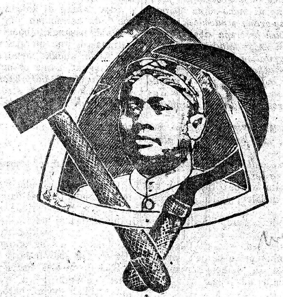 Ilustrasi Haji Mohamad Misbach di Majalah Medan Moeslimin, 1 Januari 1925